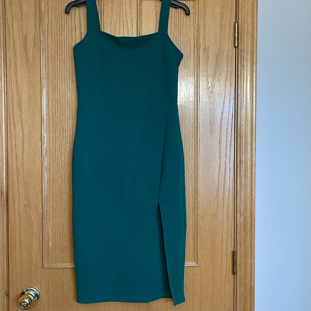 SHEIN green bodycon dress square neck. Size S